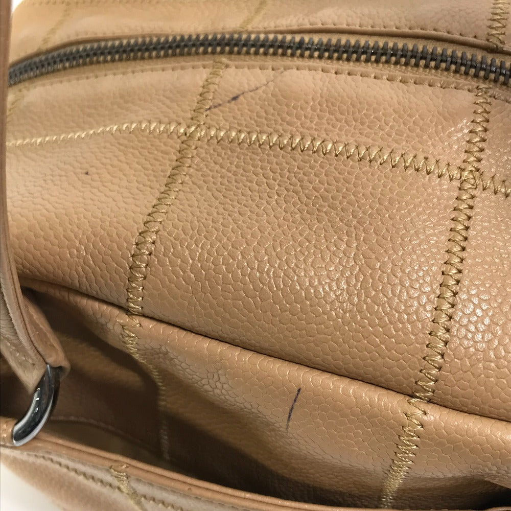 CHANEL Handbag lambskin beige Shoulder Bag Shoulder Bag chocolate bar quilting Women Used