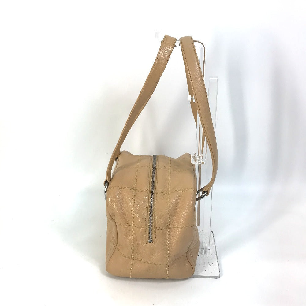 CHANEL Handbag lambskin beige Shoulder Bag Shoulder Bag chocolate bar quilting Women Used