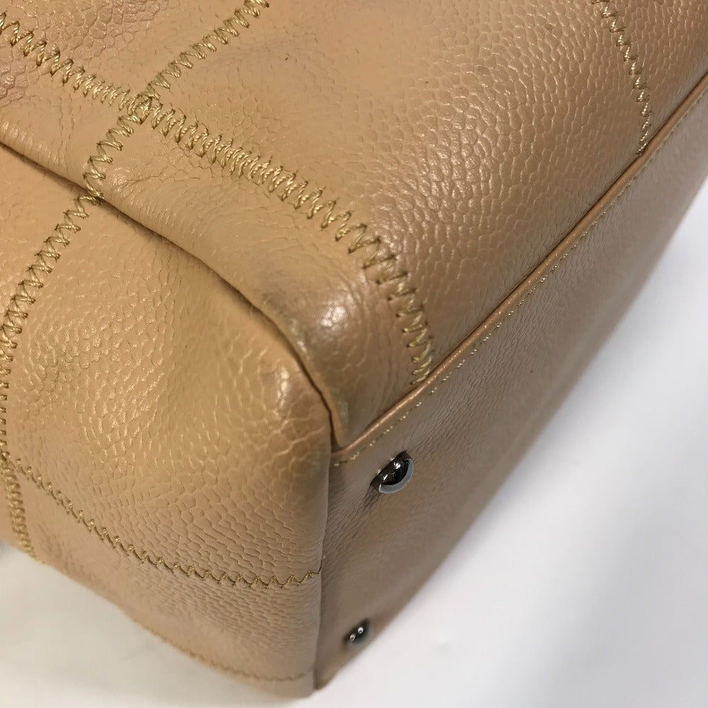 CHANEL Handbag lambskin beige Shoulder Bag Shoulder Bag chocolate bar quilting Women Used