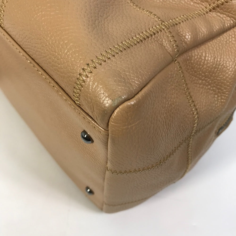 CHANEL Handbag lambskin beige Shoulder Bag Shoulder Bag chocolate bar quilting Women Used