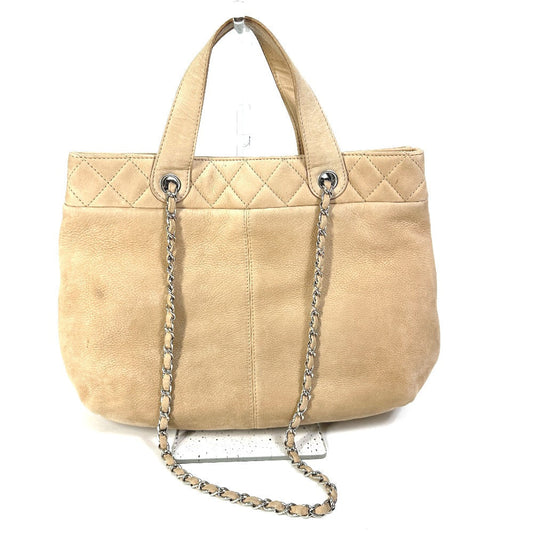 CHANEL Shoulder Bag suede beige COCO Mark Women Used