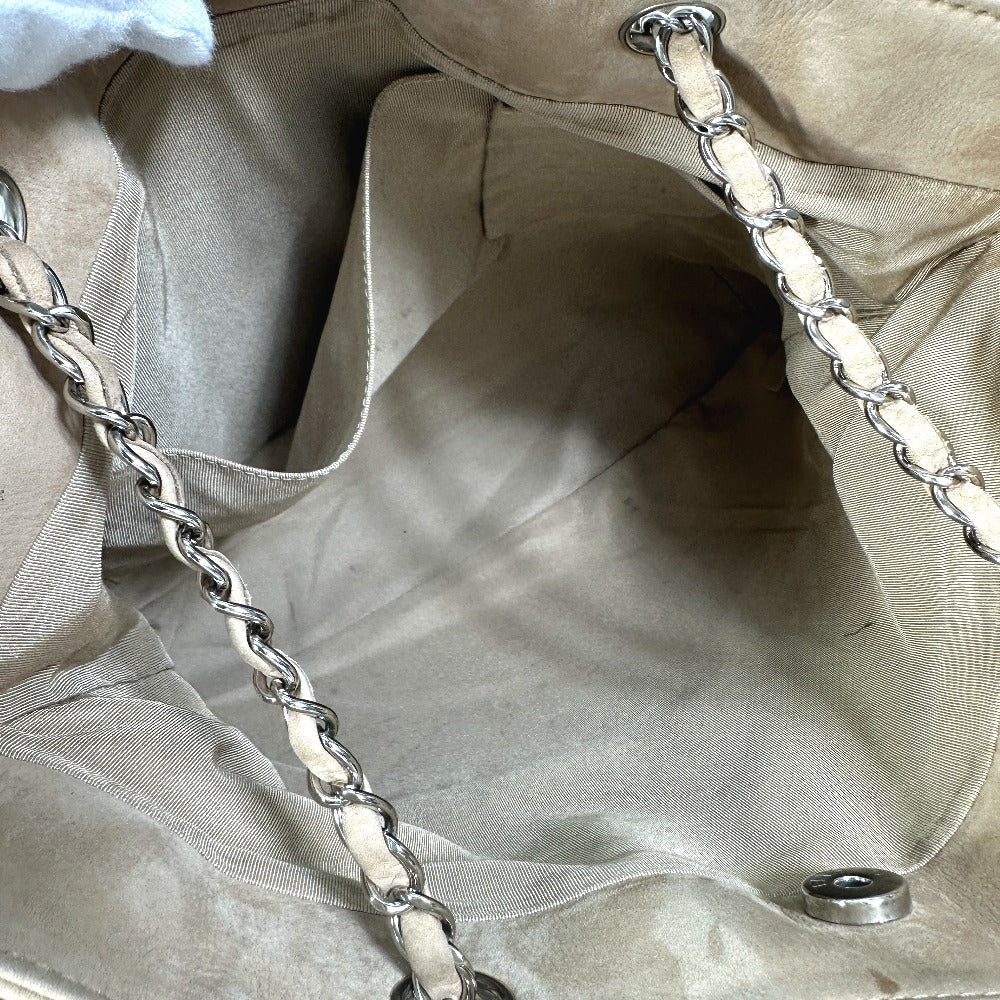 CHANEL Shoulder Bag suede beige COCO Mark Women Used
