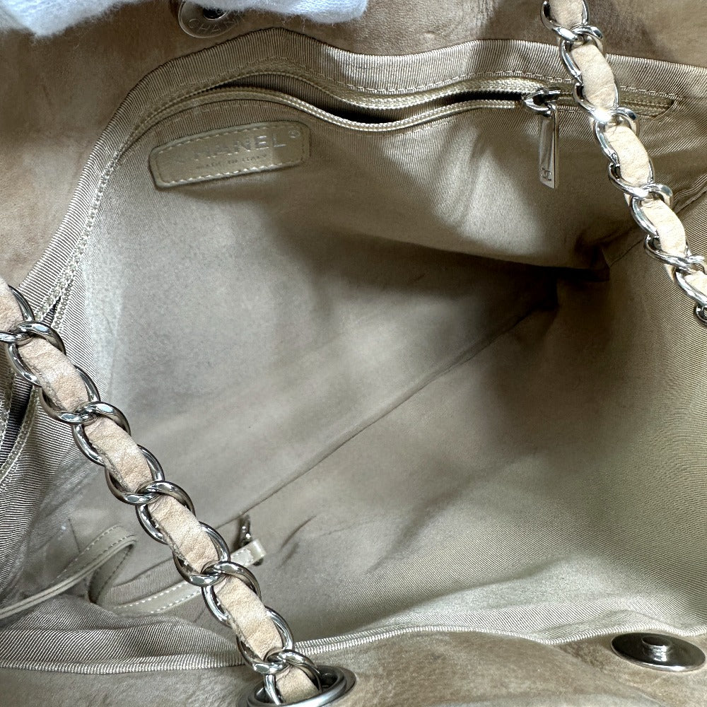 CHANEL Shoulder Bag suede beige COCO Mark Women Used