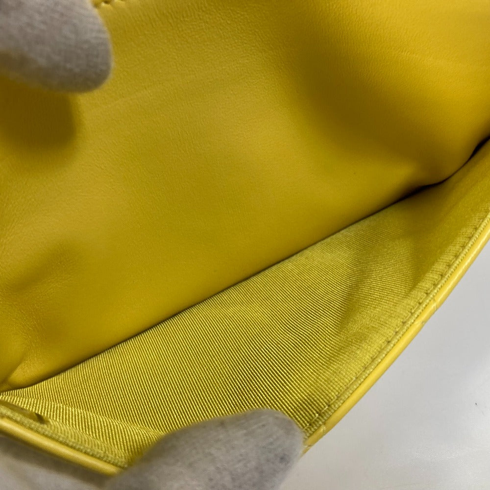 CHANEL Shoulder Bag AP0250 lambskin yellow CC COCO Mark Matrasse quilting