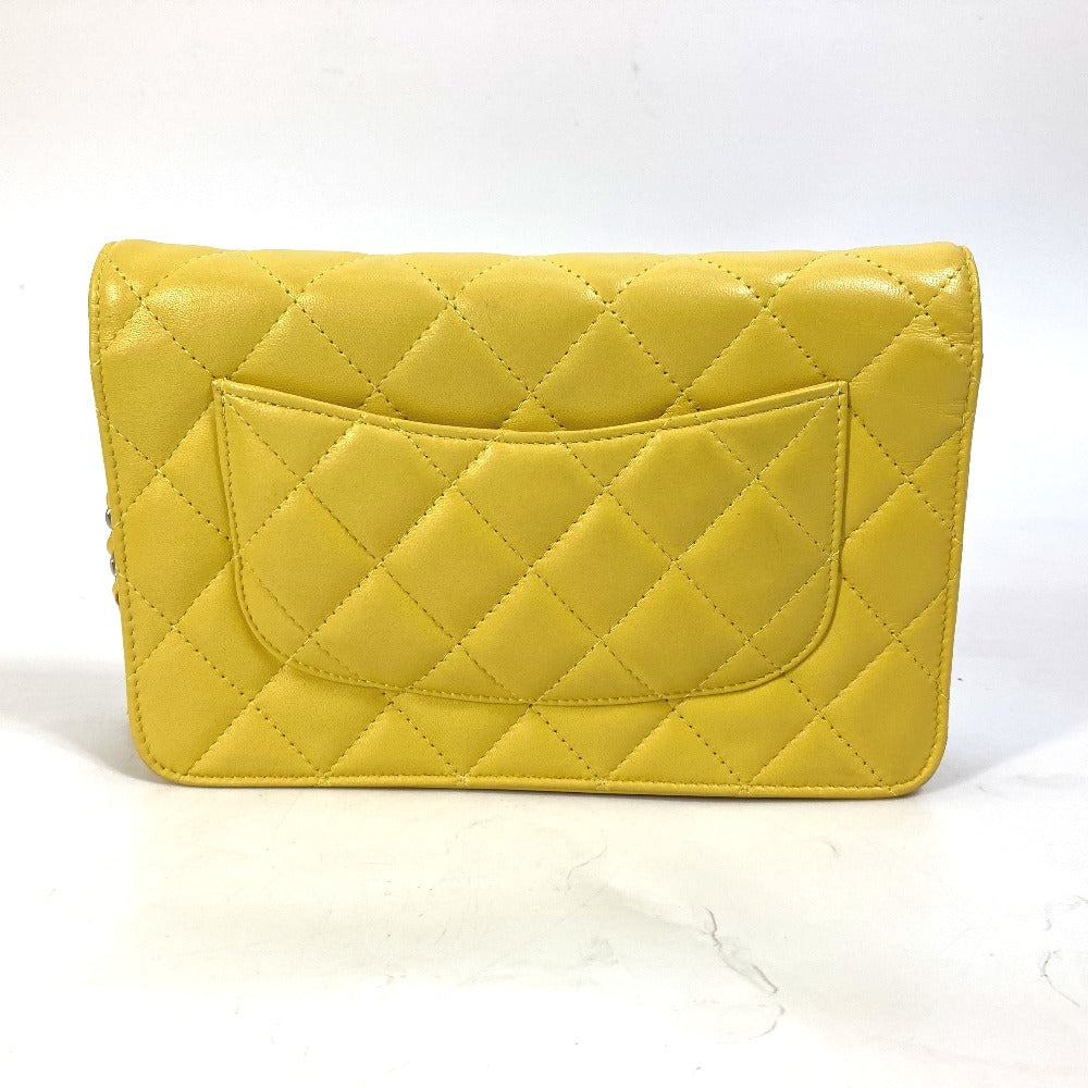 CHANEL Shoulder Bag AP0250 lambskin yellow CC COCO Mark Matrasse quilting