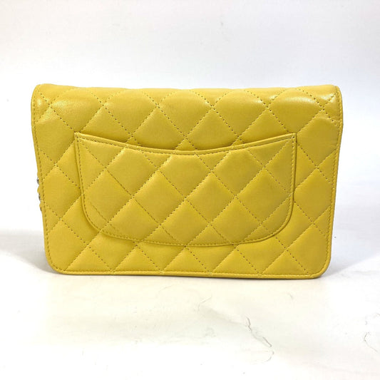 CHANEL Shoulder Bag AP0250 lambskin yellow CC COCO Mark Matrasse quilting