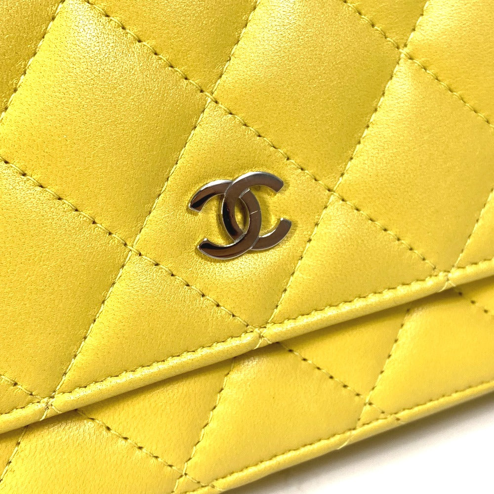 CHANEL Shoulder Bag AP0250 lambskin yellow CC COCO Mark Matrasse quilting