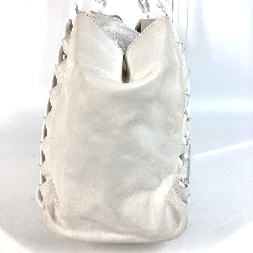 CHANEL Shoulder Bag leather white Shoulder Decacoco CC COCO Mark Women Used