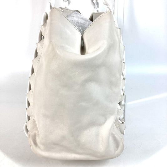 CHANEL Shoulder Bag leather white Shoulder Decacoco CC COCO Mark Women Used