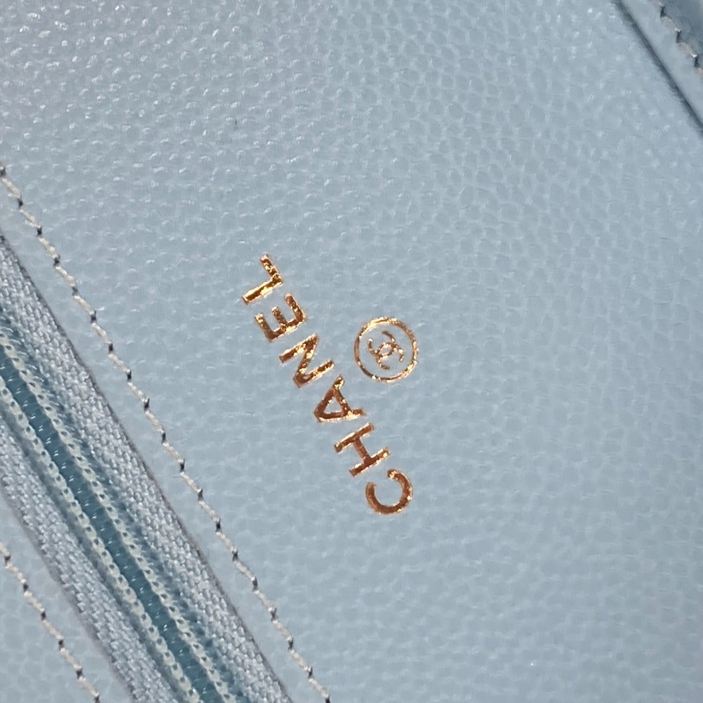 CHANEL Shoulder Bag AP0250 Caviar skin Light blue CCCOCO Mark Matelasse Timeless Classic