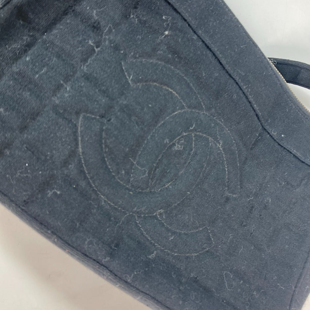 CHANEL Shoulder Bag Jersey black quilting logo chocolate bar CC COCO Mark