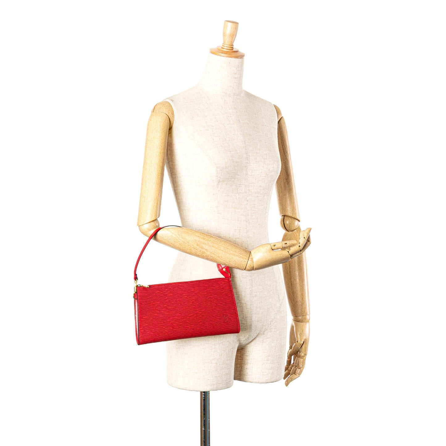 Red Louis Vuitton Epi Pochette Accessoires Shoulder Bag