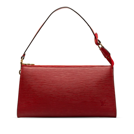 Red Louis Vuitton Epi Pochette Accessoires Shoulder Bag