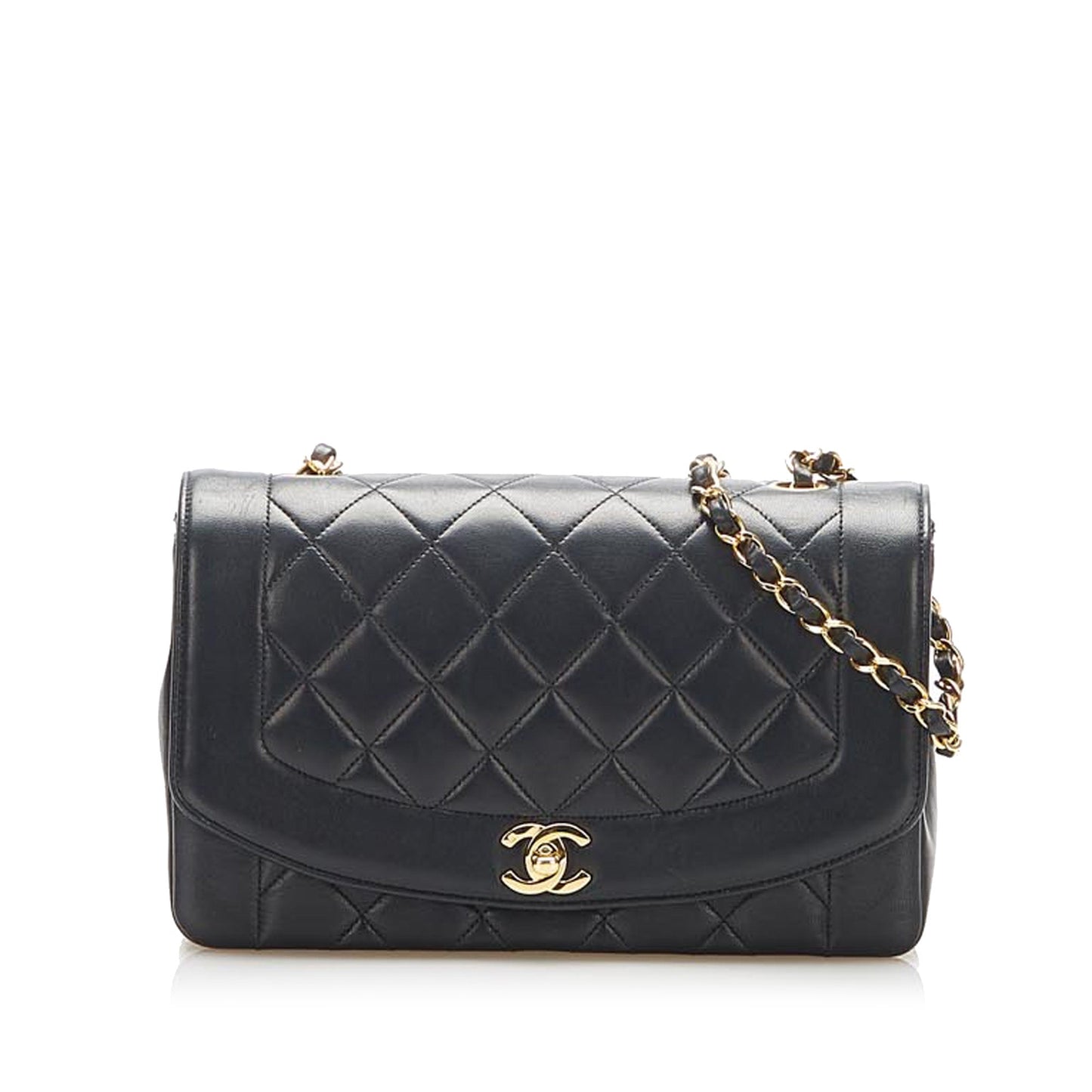 Medium Diana Flap Shoulder Bag Black