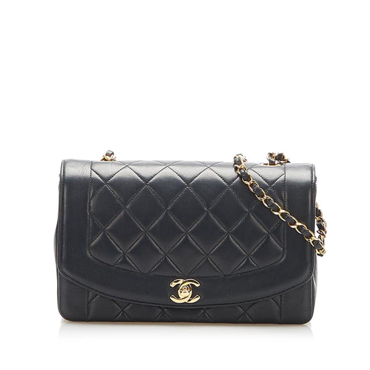 Medium Diana Flap Shoulder Bag Black