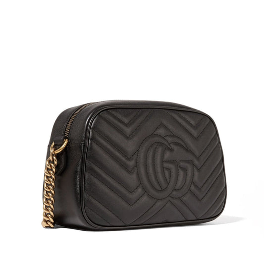 Gucci 447632 520981 Women's Black Quilted Leather GG Marmont Shoulder bag (GG2069)
