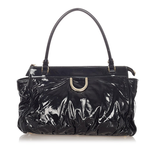 Gucci Abbey D-Ring Patent Leather Handbag
