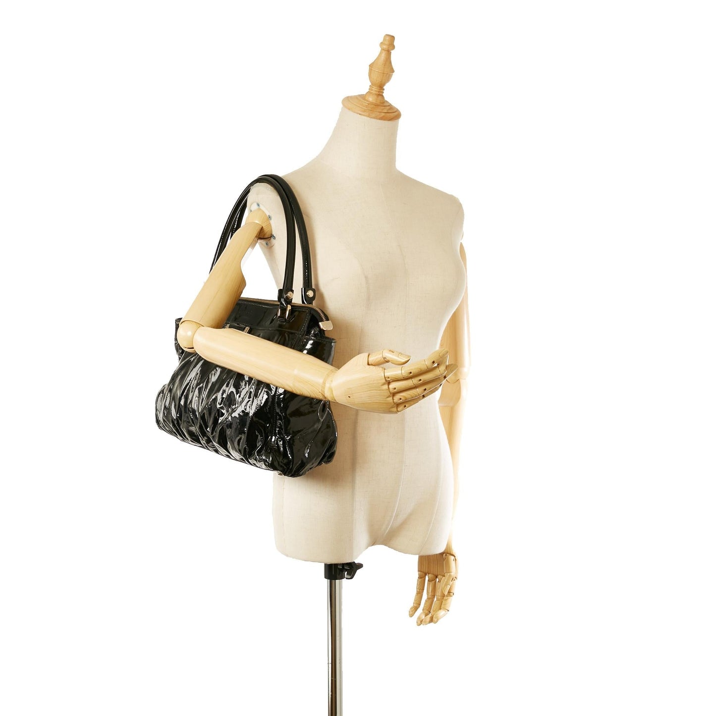 Gucci Abbey D-Ring Patent Leather Handbag