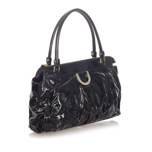 Gucci Abbey D-Ring Patent Leather Handbag (SHG-23002)