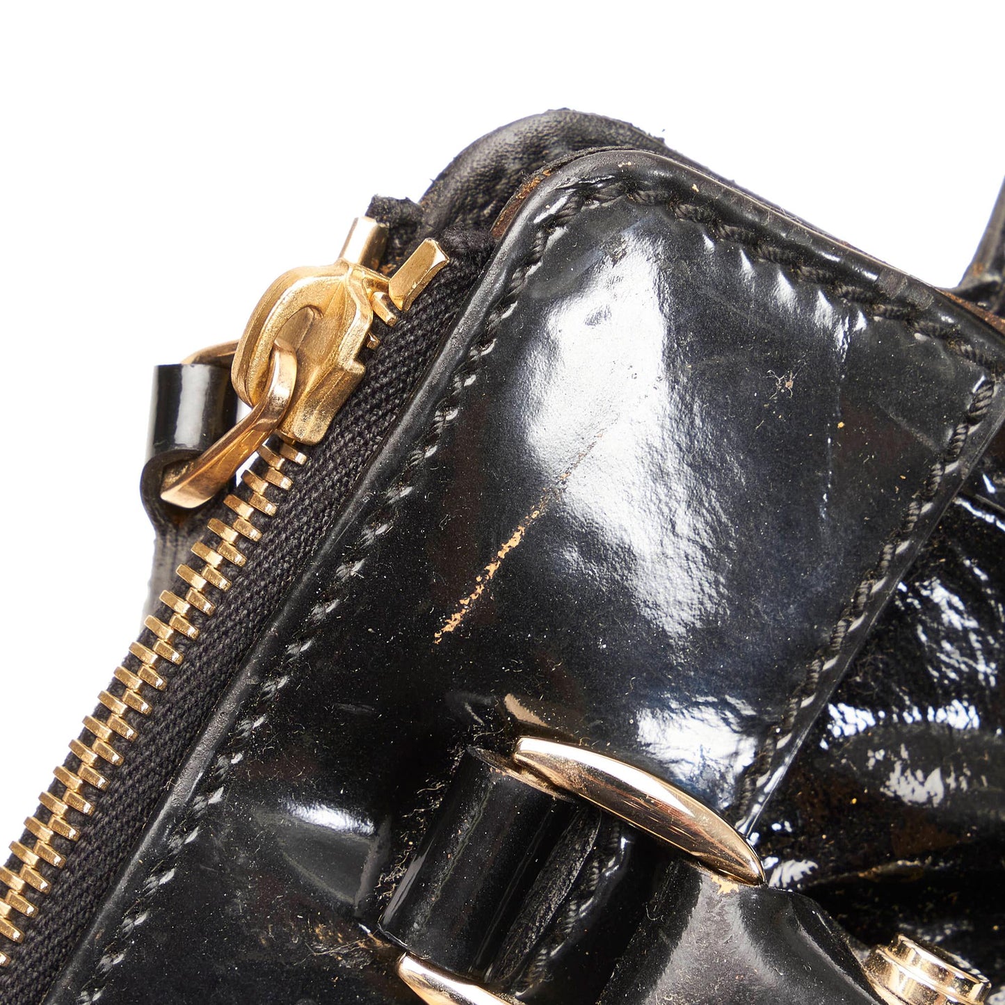 Gucci Abbey D-Ring Patent Leather Handbag (SHG-37233)