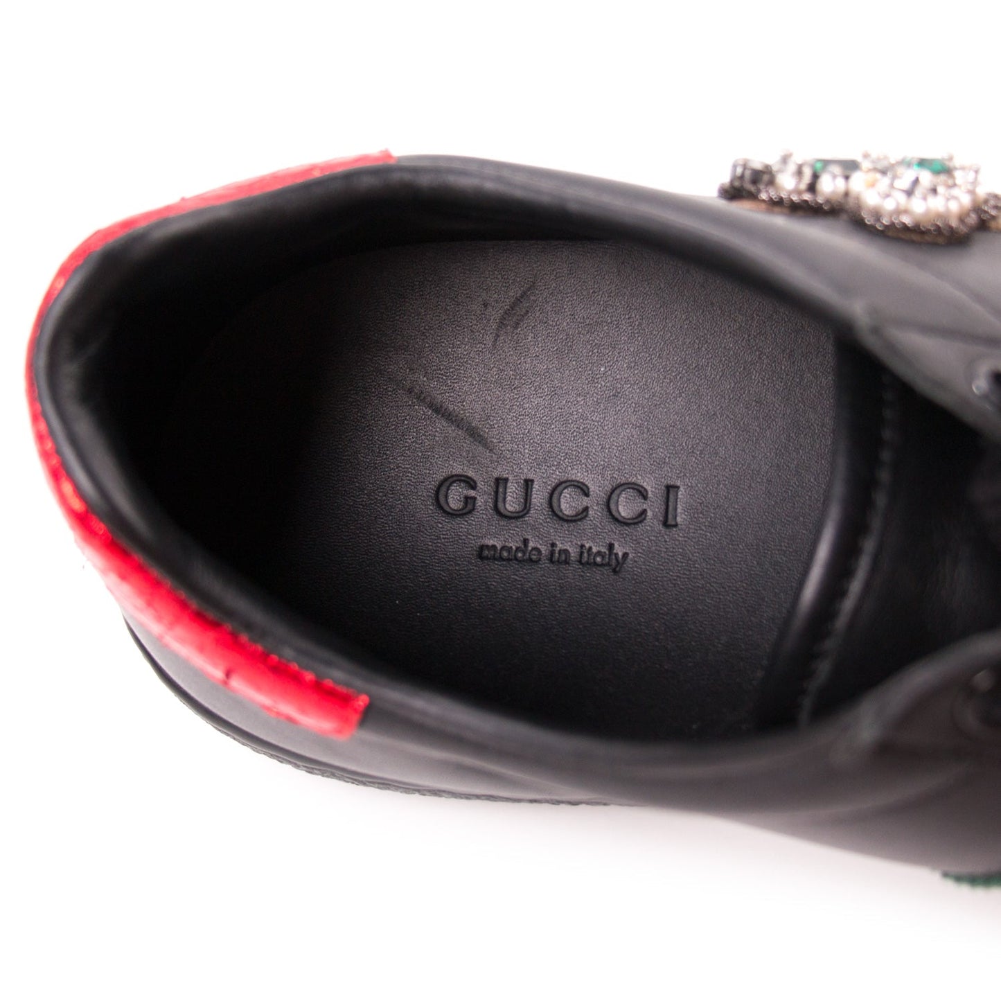 Gucci Ace Leather Embroidered Sneaker