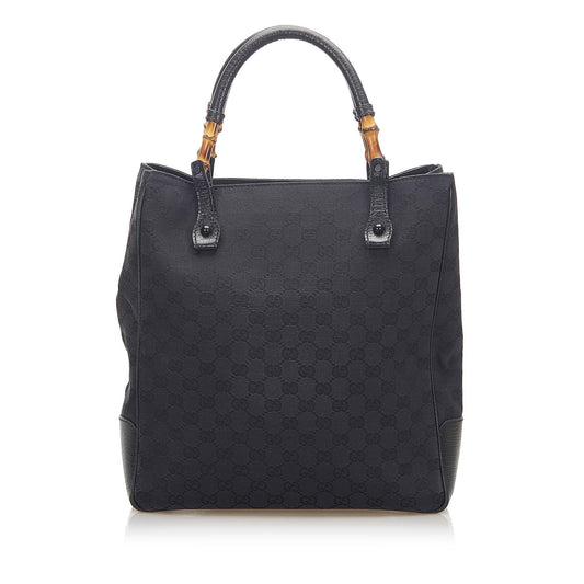 Gucci Bamboo GG Canvas Tote Bag (SHG-18213)