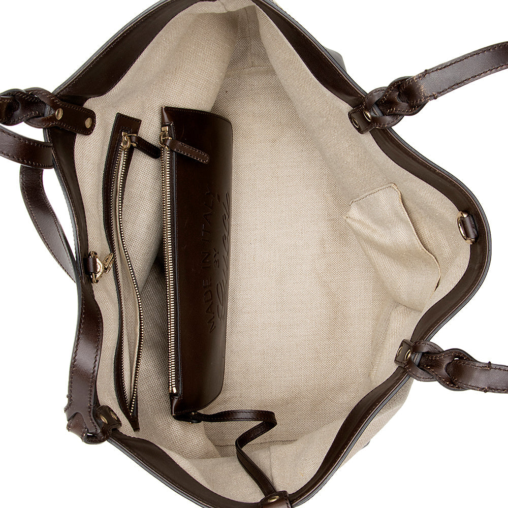 Gucci Canvas Leather Craft Tote