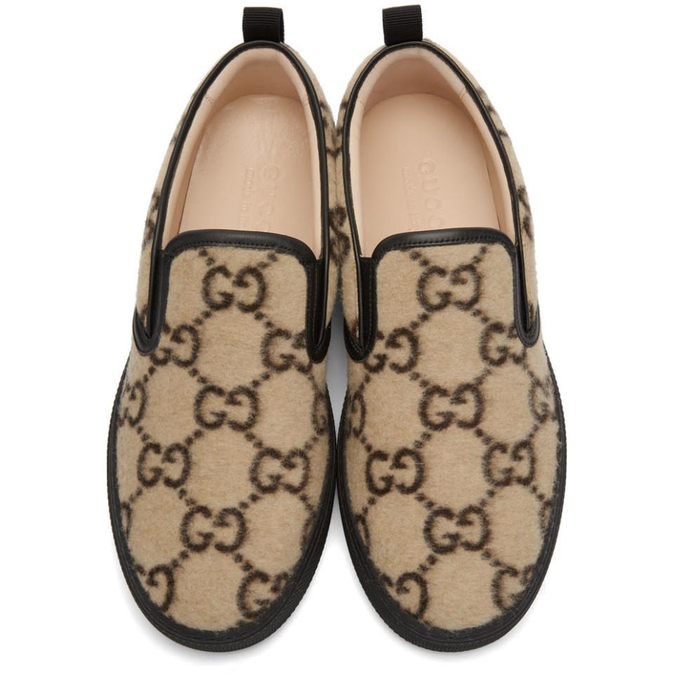 Gucci Wool GG Mens Dublin Slip On Sneakers