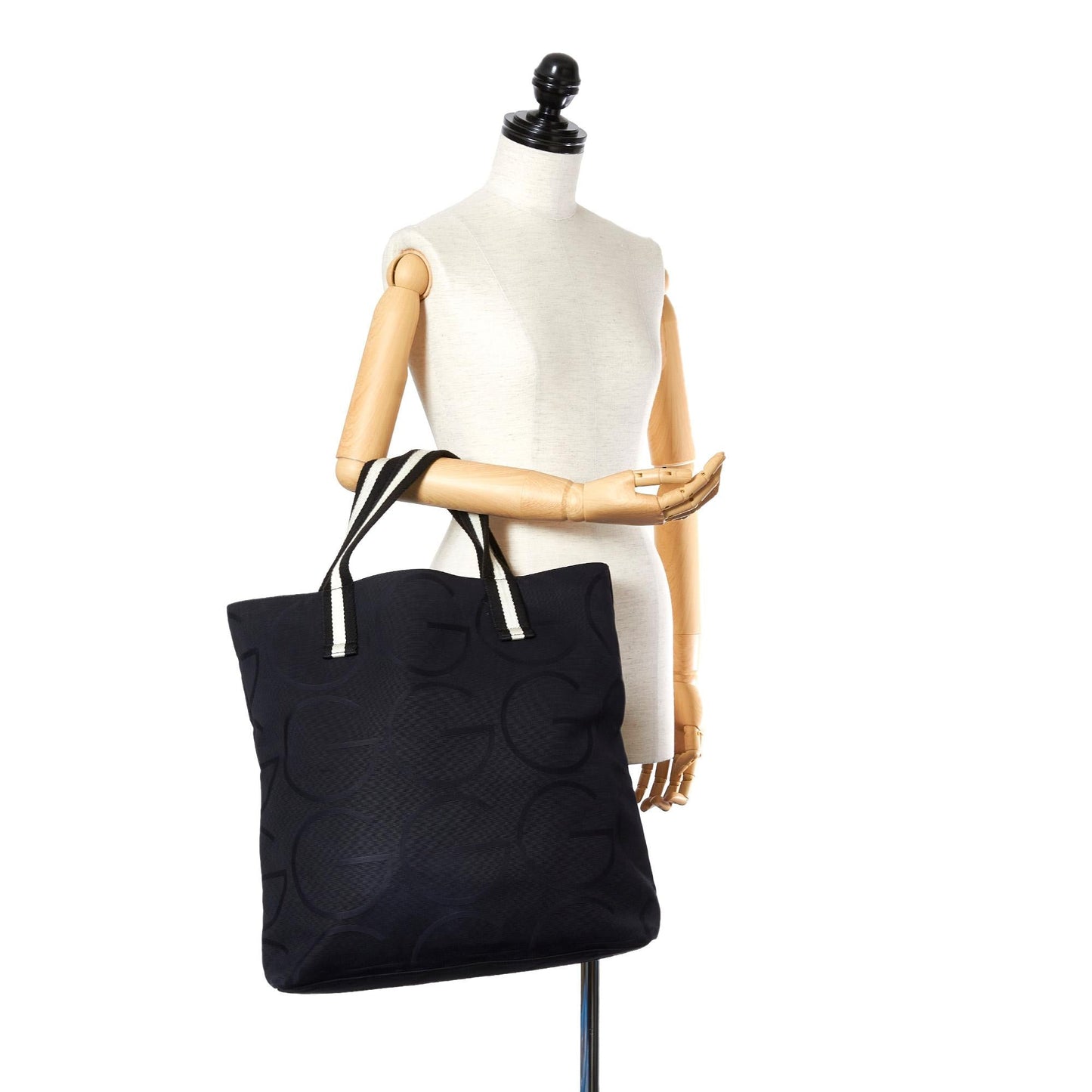 Gucci G Logo Canvas Web Tote Bag