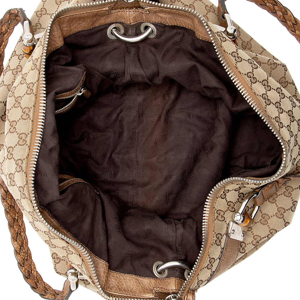 Gucci GG Canvas Bamboo Bar Large Tote - FINAL SALE