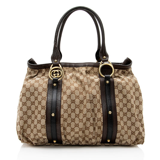 Gucci GG Canvas Interlocking Medium Tote - FINAL SALE