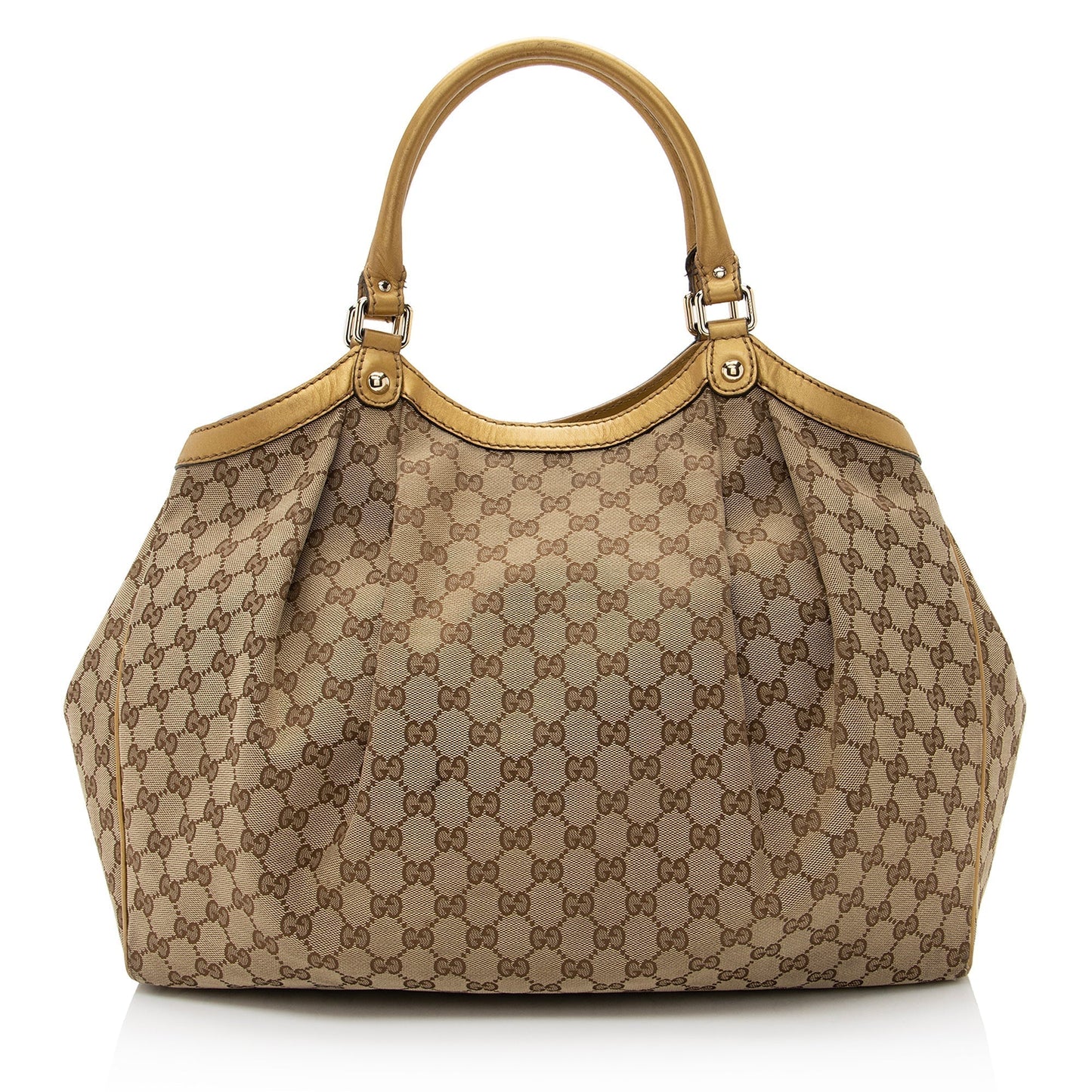 Gucci GG Canvas Metallic Leather Sukey Large Tote