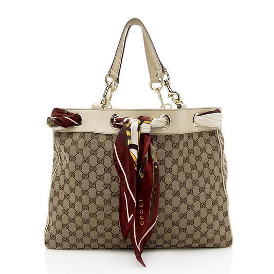 Gucci GG Canvas Positano Tote (SHF-13787)