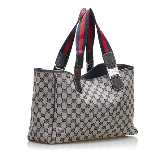 Gucci GG Canvas Web Pop Tote Bag (SHG-8Vt96e)