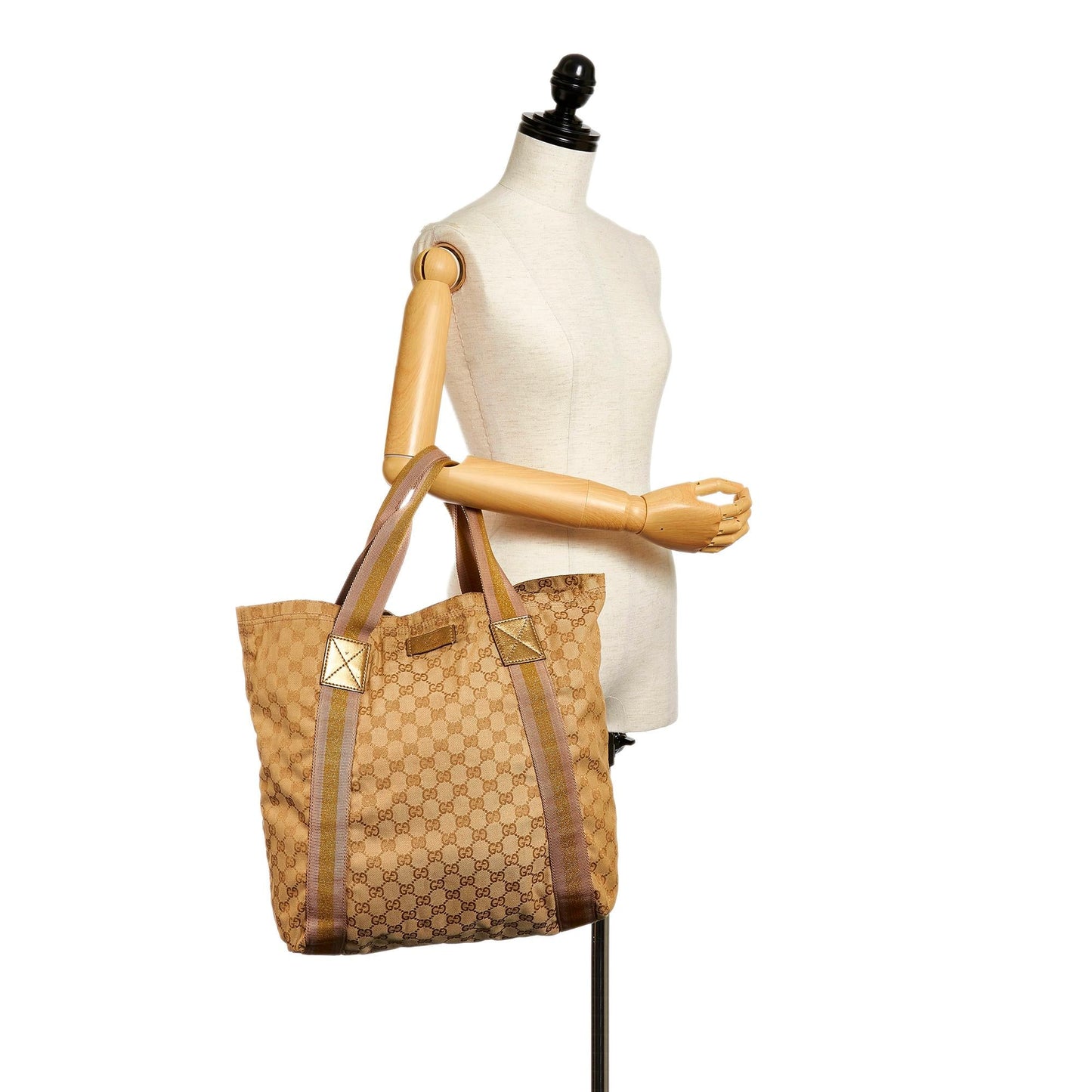 Gucci GG Canvas Web Tote Bag