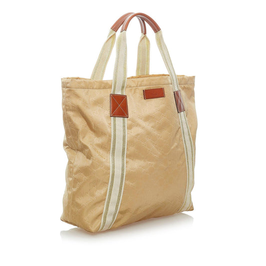 Gucci GG Canvas Web Tote Bag (SHG-xK4BGg)