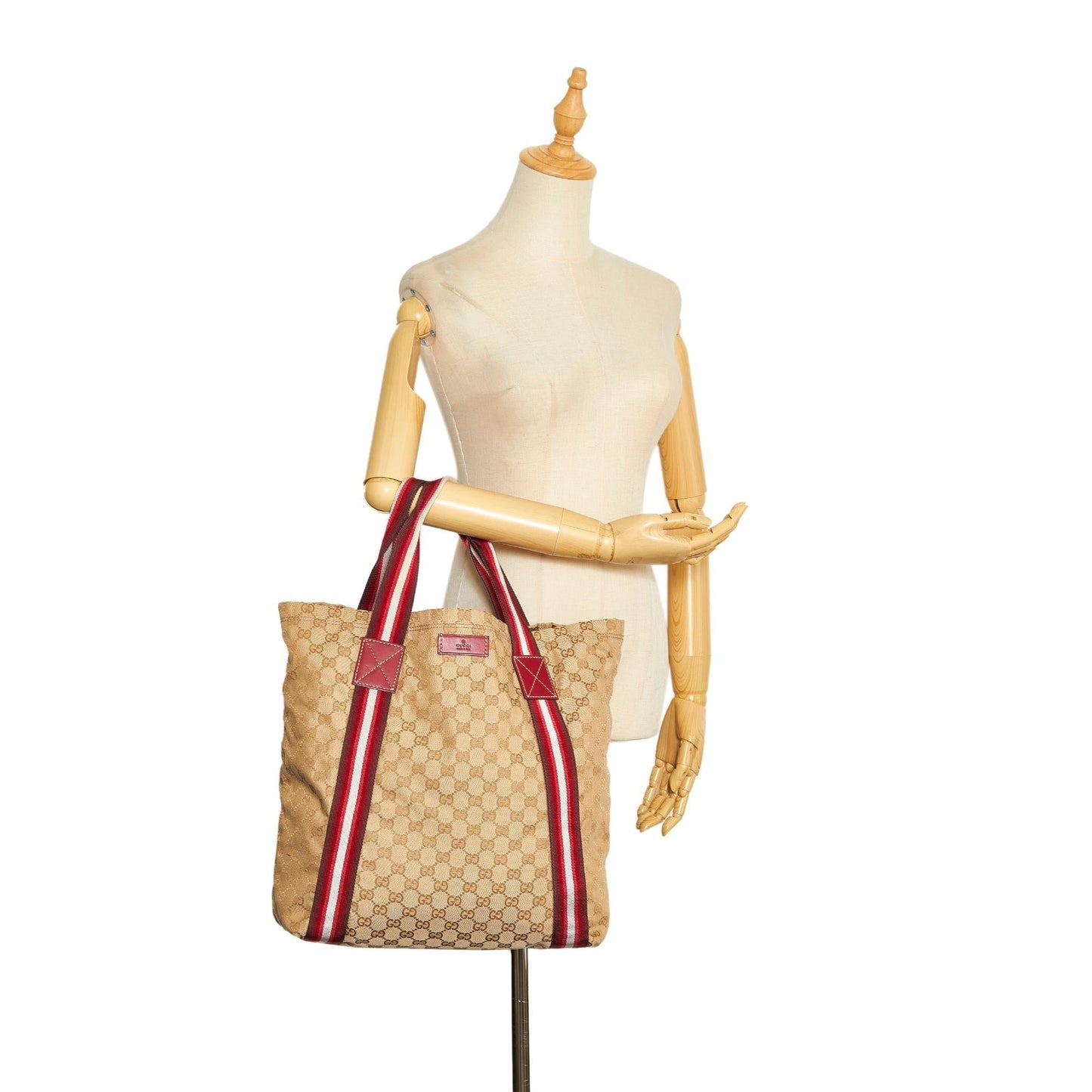 Gucci GG Canvas Web Tote (SHG-X8bRab)