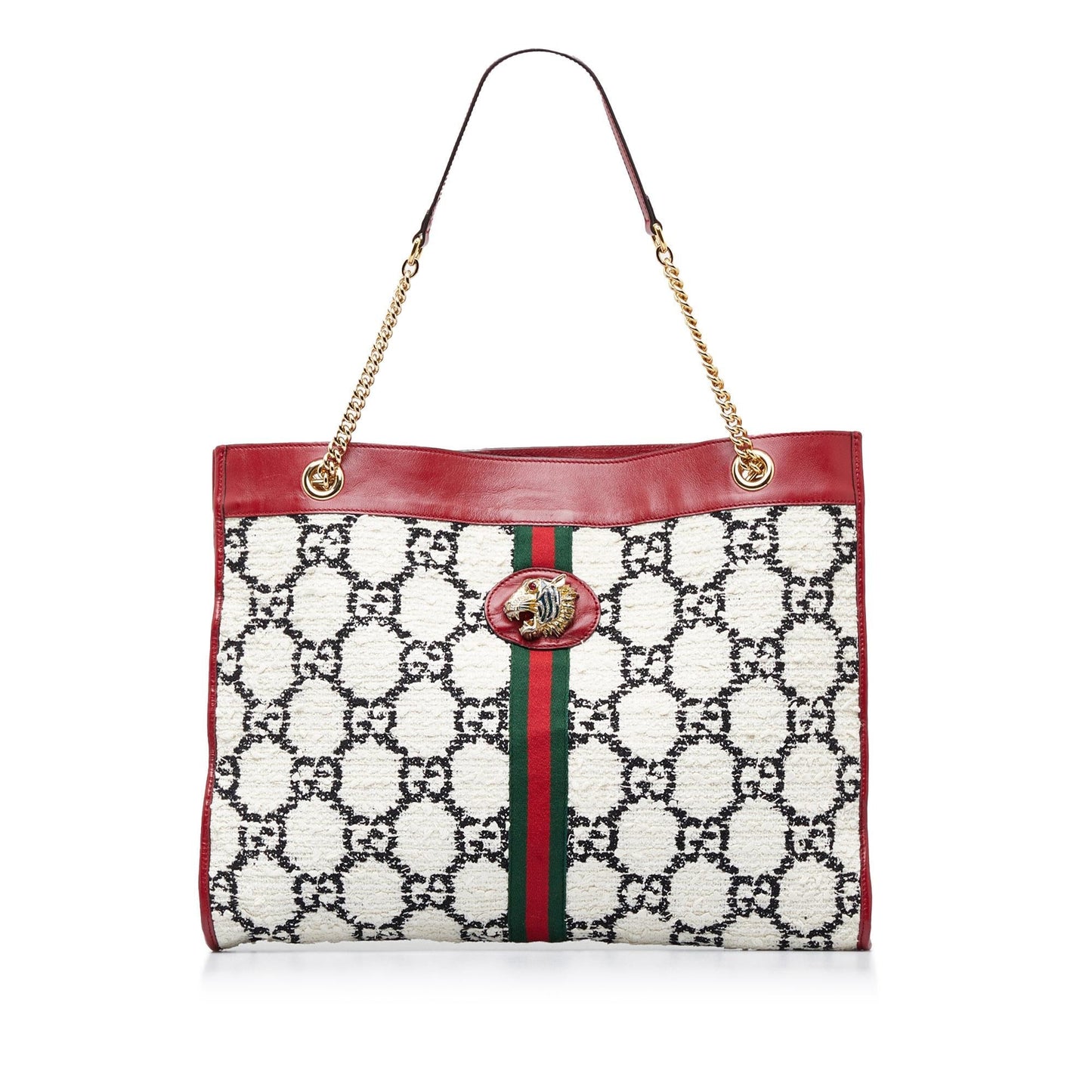 Gucci GG Tweed Rajah Web Tote (SHG-P1EybE)