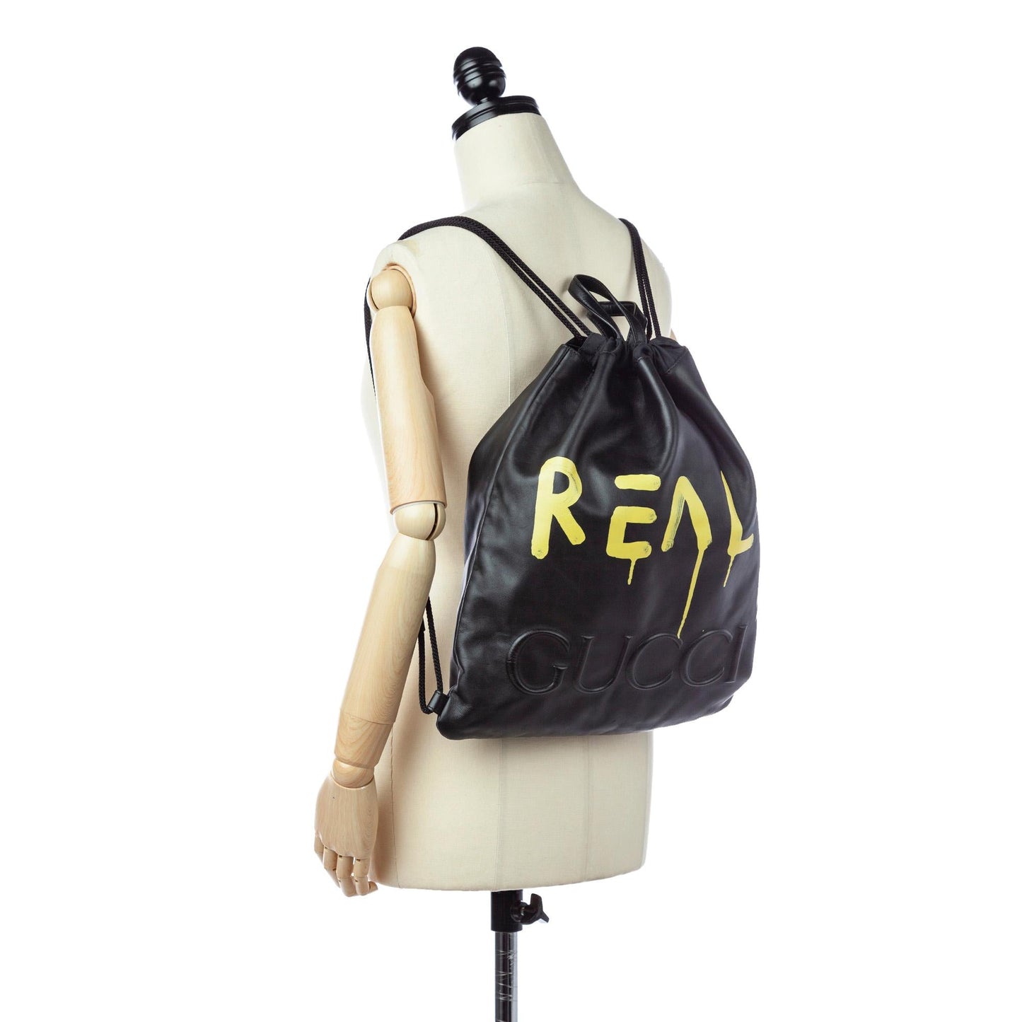 Gucci Gucci Ghost Drawstring Leather Backpack