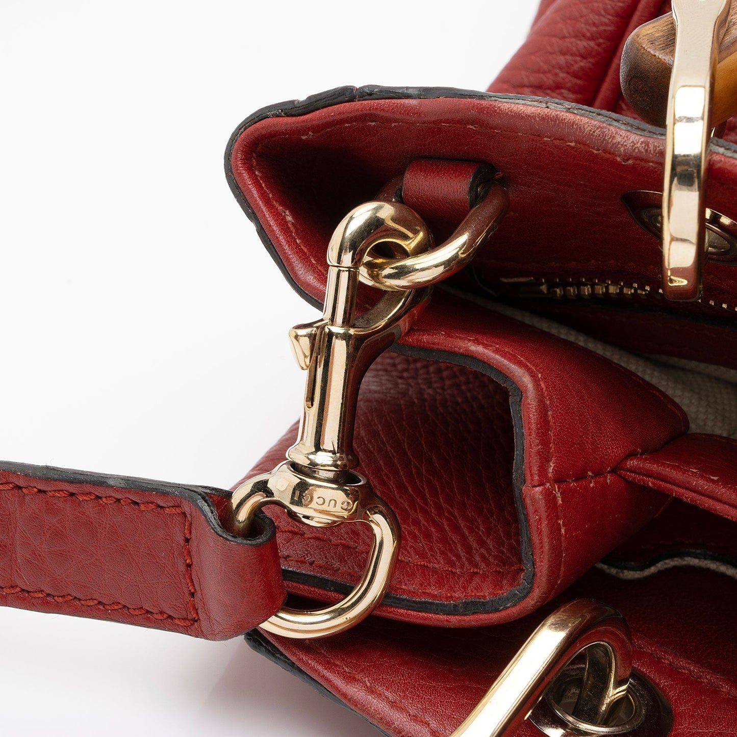 Gucci Metallic Leather Bamboo Mini Shopper Tote (SHF-Vl4q6H)
