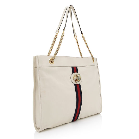 Gucci Leather Rajah Large Tote (SHF-cFWNwM)