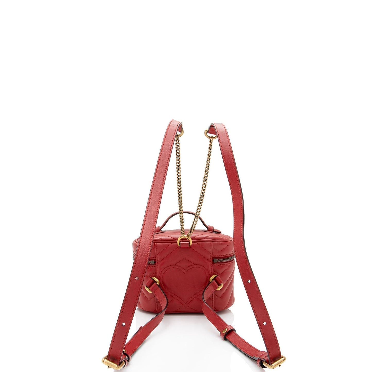 Gucci Matelasse Leather GG Marmont Round Mini Backpack (SHF-I7EvuE)