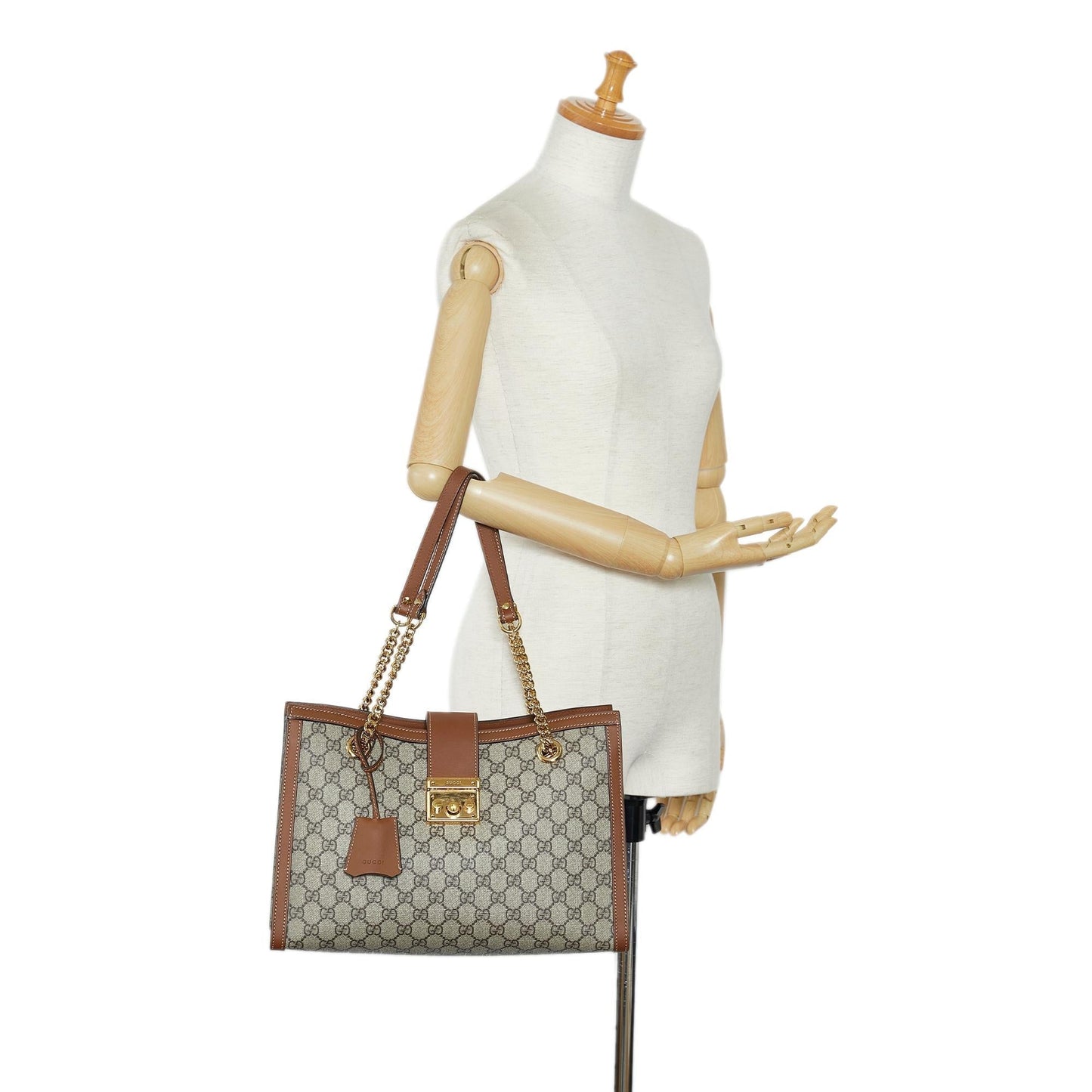 Gucci Medium GG Supreme Padlock Tote Bag (SHG-OWy58p)