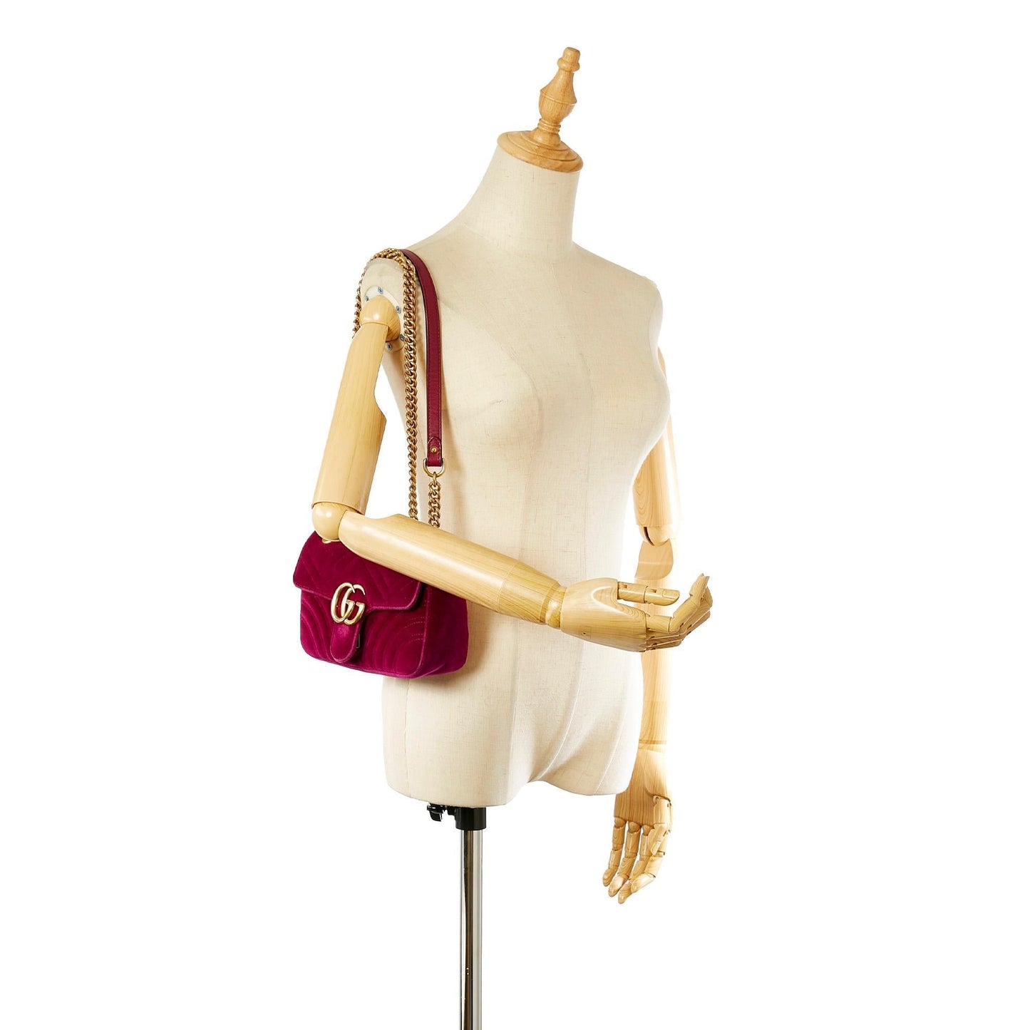 Gucci Mini GG Marmont Matelasse Velvet Crossbody Bag