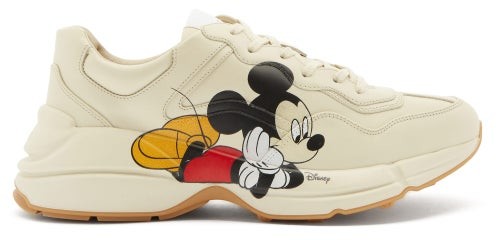 GUCCI X Disney Rhyton Mickey Mouse Leather Trainers