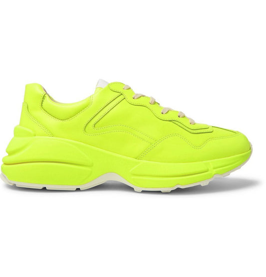 Gucci Yellow Rhyton Leather Fluorescent Sneaker