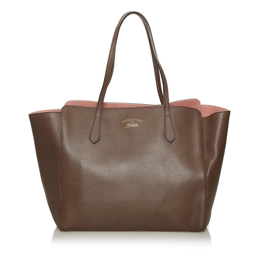 Gucci Swing Leather Tote Bag
