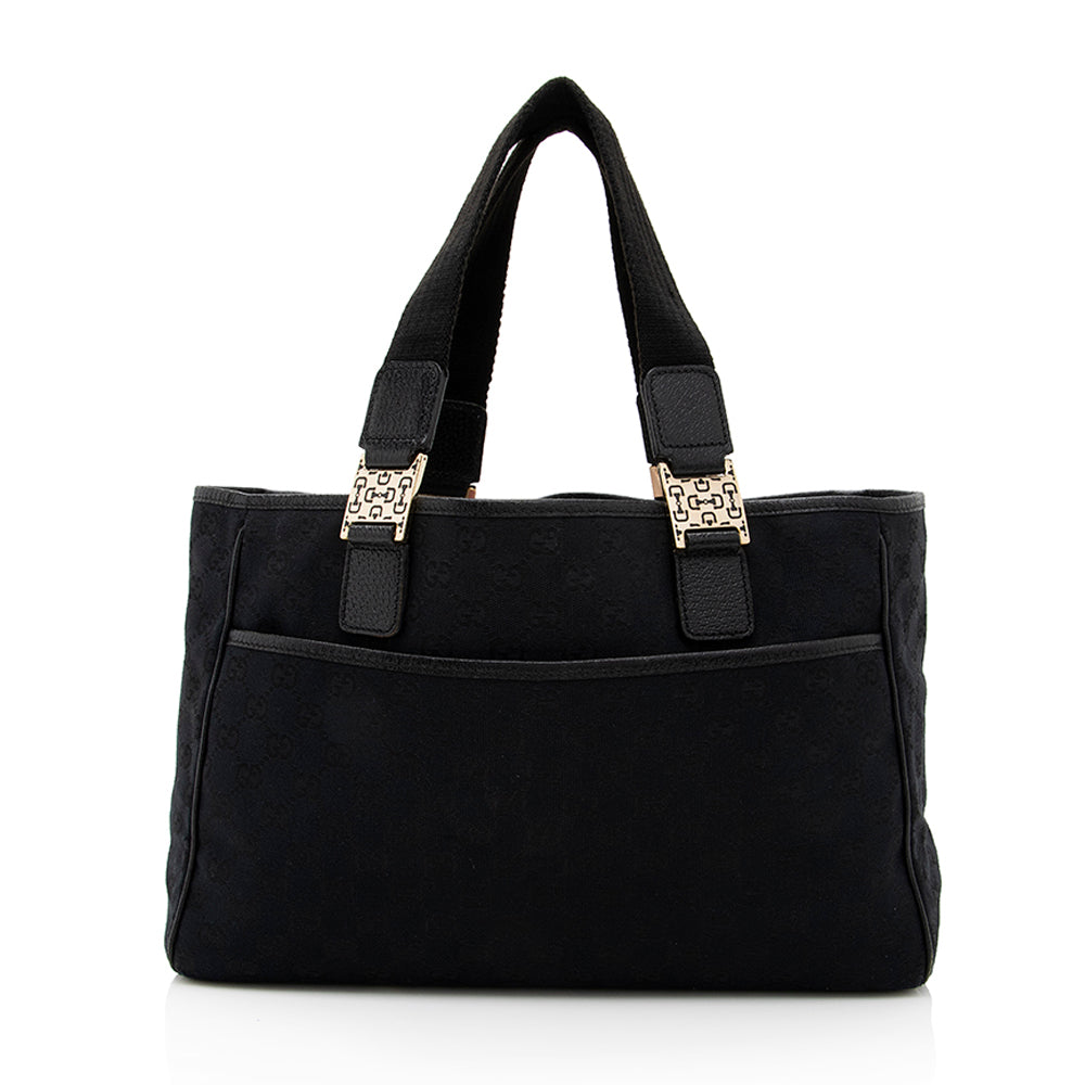 Gucci Vintage GG Canvas Horsebit Small Tote