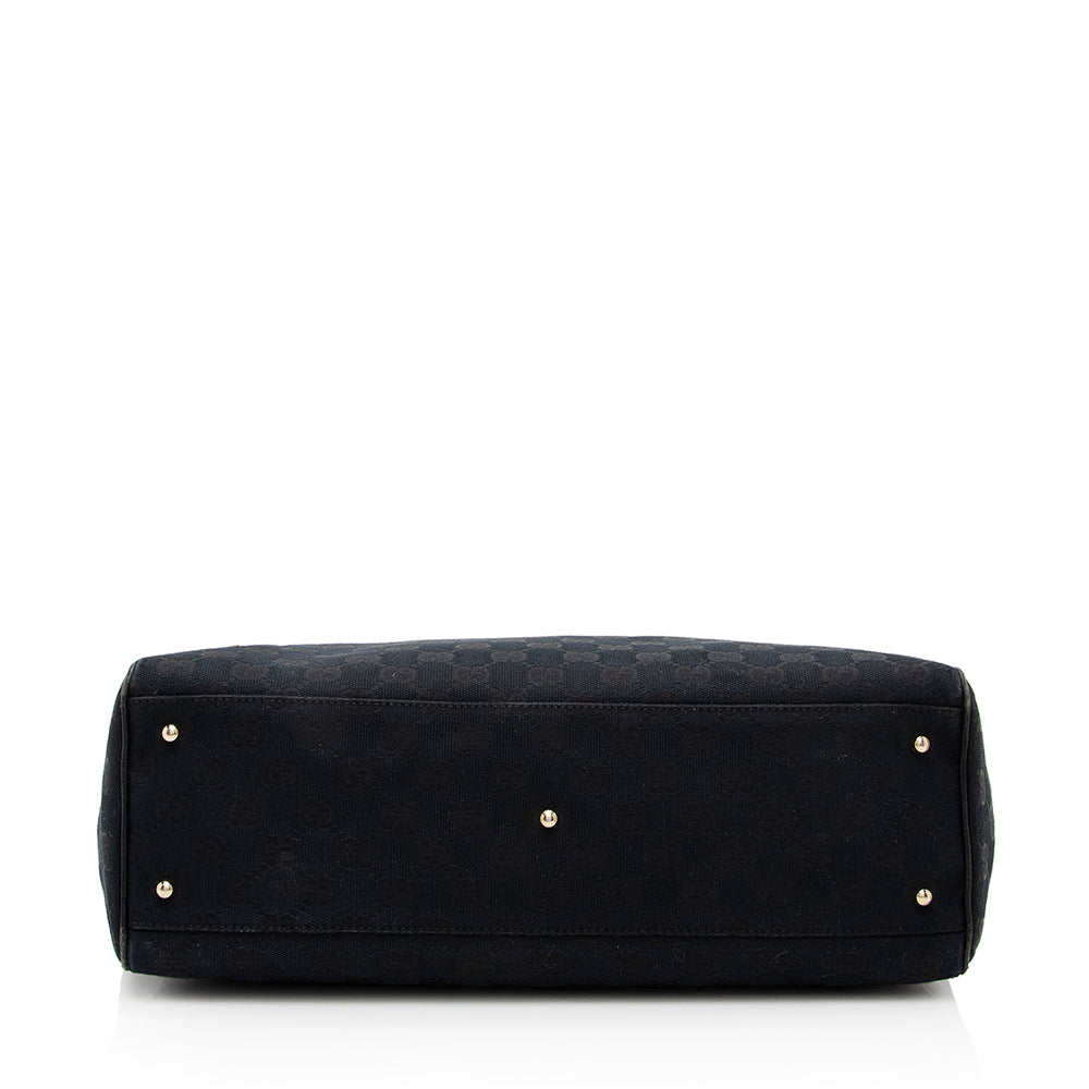 Gucci Vintage GG Canvas Horsebit Small Tote