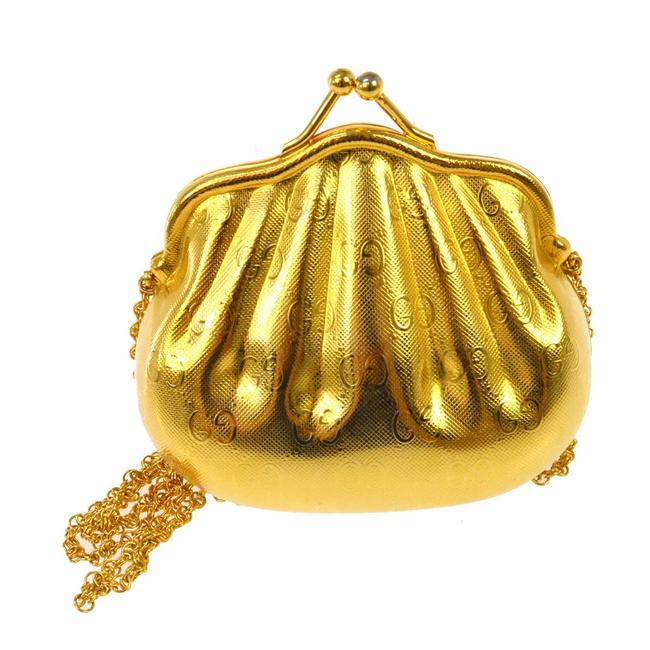 GUCCI Vintage Gold Tone Clutch